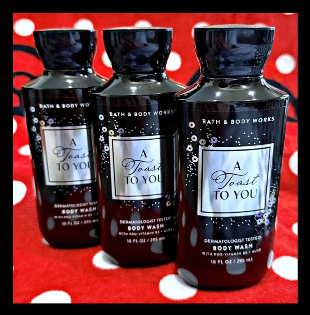 Bath & Body Works A Toast To You 10oz Shower Gel Body Wash with Aloe B5 x3
